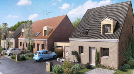 Programme immobilier neuf Les Hauts du Paradis - Nomain : Maisons T4 avec jardins, garages et prestations haut de gamme au cœur de la Pévèle (59310) - Référence : 13885