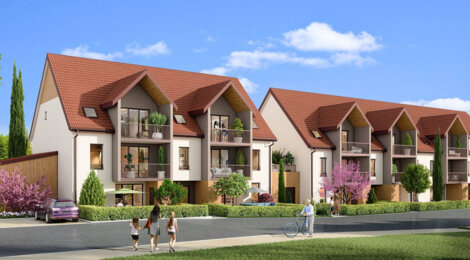 Programme immobilier neuf LE CLOS AM'BERG - Odratzheim : Appartements T2–T4 avec jardins, balcons et garages au cœur du village (67520) - Référence : 5935