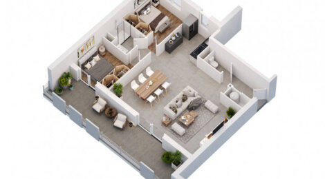 Programme immobilier neuf Les Terrasses de Parentis - Parentis-en-Born : appartements neufs du studio au 3 pièces à 150 m de la Place de l’église (40160) - Référence : 15465