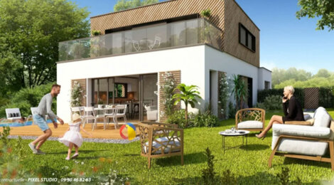 Programme immobilier neuf LE CLOS DES MOINES Lot N02 - Pornichet maisons d’architecte dans un quartier verdoyant (44380) - Référence : 17507