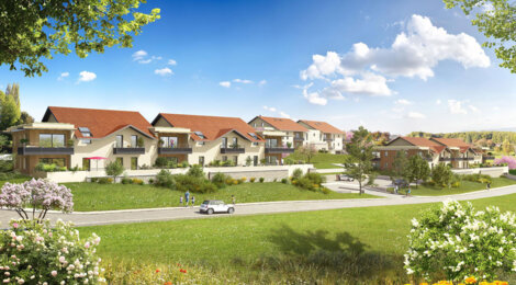 Programme immobilier neuf LE CHATENAY - Reignier-Esery : Appartements T2–T4 avec terrasses, balcons et isolation haute performance au pied du Club de Golf (74930) - Référence : 4658