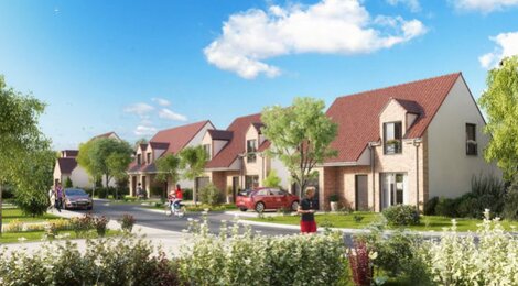 Programme immobilier neuf LE DOMAINE DES JARDINS FLEURIS - Renescure : 18 maisons T4–T5 avec jardins privatifs et 22 terrains à bâtir près de la mairie (59173) - Référence : 11996