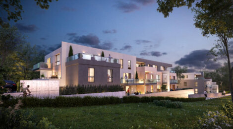 Programme immobilier neuf L'ESSEN'CIEL - Riedisheim : Appartements T2–T5 et maisons avec jardins, terrasses et parking à la lisière de la forêt du Tannenwald (68400) - Référence : 3397