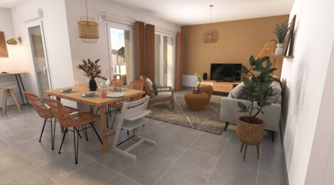 Programme immobilier neuf ESPRIT CRÉPIEUX - Rillieux-la-Pape : Appartements T1–T4 avec terrasses végétales, parking et proximité canal de Miribel (69140) - Référence : 14590