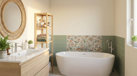 Programme immobilier neuf Le Domaine des Merisiers - Roussillon : Appartements studio–T4 et maisons T4–T5 avec jardins luxuriants, panneaux photovoltaïques et proximité quartier résidentiel (38150) - Référence : 14588