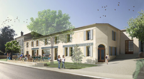 Programme immobilier neuf Les Pierres d'Agathe - Saint-Caprais-de-Bordeaux : Appartements studio–T3 avec balcons, cuisines équipées et commerces en centre-bourg (33880) - Référence : 6532