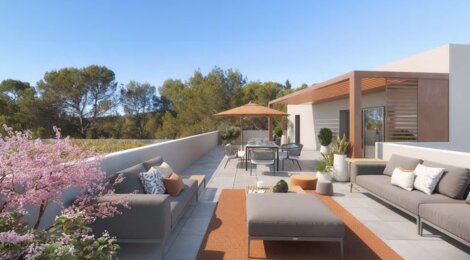 Programme immobilier neuf LA DANSE DES PINS - Saint-Clément-de-Rivière : résidence de services du 2 au 5 pièces en pinède préservée (34980) - Référence : 15114
