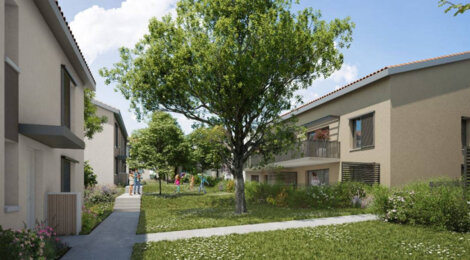 Programme immobilier neuf LE CLOS DES CERISIERS - Saint-Genis-les-Ollières : Appartements T2–T4 et maisons T4 avec jardins, garages et ascenseur en centre-ville (69290) - Référence : 6667