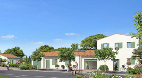 Programme immobilier neuf Côté mer - Saint-Georges-d'Oléron : Maisons T2–T3 avec jardins, tuiles photovoltaïques et garages proche du centre bourg (17190) - Référence : 17134
