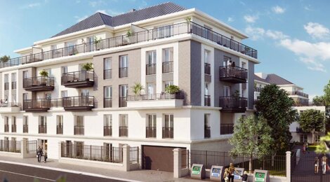 Programme immobilier neuf VILLA MAUPASSANT - Saint-Gratien : Appartements T1–T4 avec terrasses, jardins et domotique à 900 m du lac d’Enghien (95210) - Référence : 1806