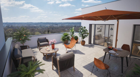 Programme immobilier neuf VOLTA - Saint-Herblain : Appartements T2–T4 avec terrasses, parking sécurisé et proximité bois JO (44800) - Référence : 6973