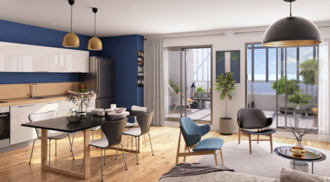 Programme immobilier neuf Face A Face B - Saint-Herblain : Appartements T2–T4 avec terrasses, volets roulants et proximité Parc de la Chézine (44800) - Référence : 14422