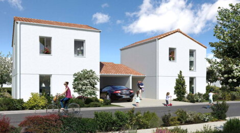Programme immobilier neuf Le Bois Valentin - Saint-Jean-de-Monts : Maisons T2–T5 avec jardins, RT2012 et stationnement proche de la plage des Demoiselles (85160) - Référence : 12478