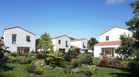 Programme immobilier neuf Le Bois Valentin - Tranche 2 - Saint-Jean-de-Monts : Villas T2–T5 avec jardins privatifs et toitures en tuiles rosées dans le quartier Les Verres (85160) - Référence : 9695