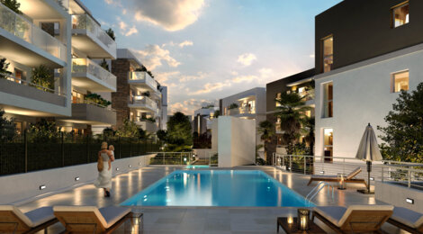 Programme immobilier neuf Le Domaine d'Azur - Saint-Laurent-du-Var : appartements neufs T2–T4 en plein centre-ville et proche de la mer (06700) - Référence : 14369