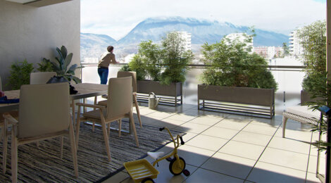 Programme immobilier neuf L'OISEAU BLANC - Saint-Martin-d’Hères à proximité des tramways C et E (38400) - Référence : 13791