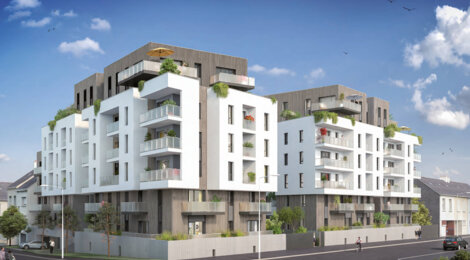 Programme immobilier neuf Etik - Saint-Nazaire : Appartements studio–T5 avec terrasses, volets roulants et parking sécurisé en plein centre-ville (44600) - Référence : 14480