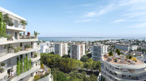 Programme immobilier neuf Harmony of the Sky - Saint-Nazaire : Appartements studio–T5 avec vues panoramiques, terrasses et jardin paysager proche de l’océan Atlantique (44600) - Référence : 14482