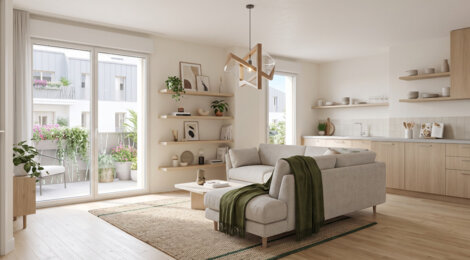 Programme immobilier neuf GARANCE - Saint-Nazaire : Appartements T2–T4 avec terrasses, volets roulants et chauffage individuel en plein cœur de ville (44600) - Référence : 6639