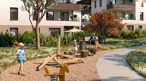 Programme immobilier neuf Les Prairies de Saint-Pierre - Saint-Pierre-de-Chandieu : Appartements T3–T4 et maisons T4–T5 avec jardins privatifs, parking et proximité cœur de ville (69780) - Référence : 6895