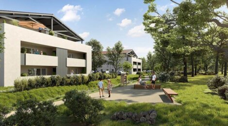 Programme immobilier neuf Canopée - Saint-Vincent-de-Tyrosse : appartements et maisons neuves T2–T5 à 5 min du centre en vélo (40230) - Référence : 15490