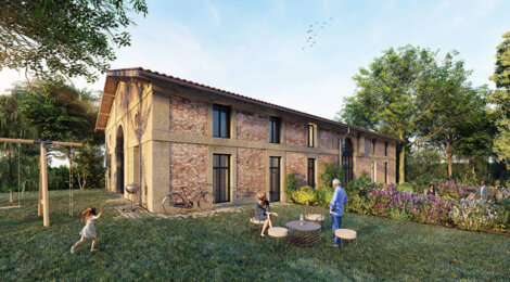 Programme immobilier neuf ABBAYE DE BONLIEU DF/PINEL MEL - Sainte-Eulalie : Appartements studio–T4 avec parc végétalisé, piscine privée et parking proche de la gare (33560) - Référence : 14212