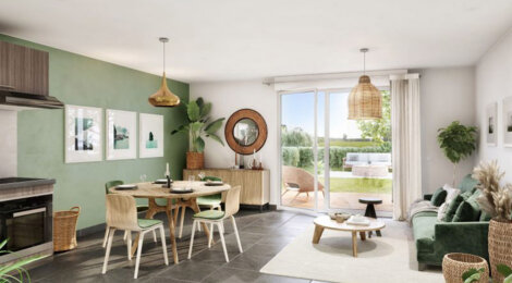 Programme immobilier neuf VISTA VINIA - Sainte-Eulalie : Maisons T3–T4 avec jardins privatifs et ambiance chaleureuse proche du Château Malbec (33560) - Référence : 13107