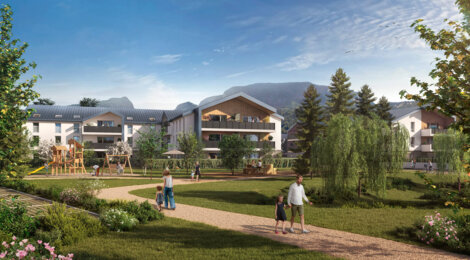Programme immobilier neuf GREEN COTTAGE - Scionzier : 75 appartements neufs T2–T3 proche du centre-ville et des massifs montagneux (74950) - Référence : 9148