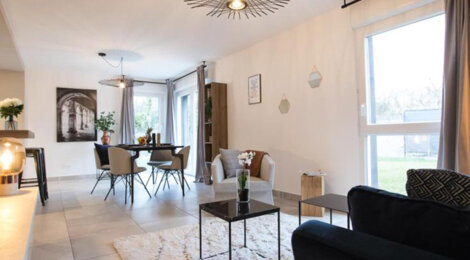Programme immobilier neuf Les carrés Sélène - Sierentz cadre nature et duplex avec jardin (68510) - Référence : 17274