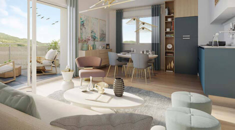 Programme immobilier neuf L'Aurore des Rossignols - St-Etienne-de-Crossey : Appartements T2–T4 et maisons avec terrasses, volets électriques et chaudière gaz proche du centre-ville (38960) - Référence : 13889