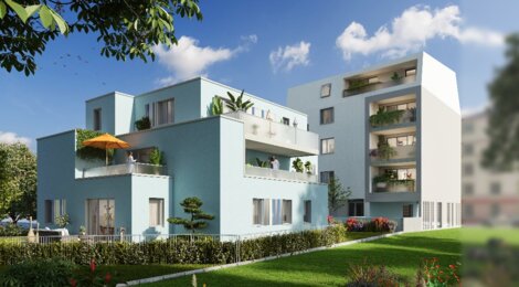 Programme immobilier neuf LE 100 - Strasbourg Neudorf : appartements neufs du 2 au 5 pièces au pied du tramway Schluthfeld (67000) - Référence : 7804