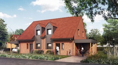 Programme immobilier neuf L'OREE DU BOIS - Templeuve-en-Pévèle : 56 maisons neuves T4–T5 à 10 min de la gare (59242) - Référence : 12303