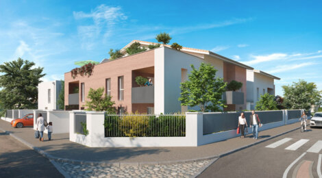 Programme immobilier neuf OMBELLE - Toulouse : Appartements T2–T4 et maisons avec terrasses, parking et accessibilité PMR dans le secteur Parc de la Maourine (31000) - Référence : 6271