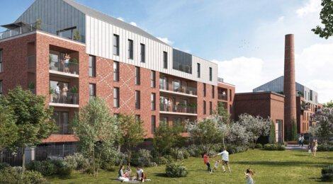 Programme immobilier neuf LA FABRIK - Tourcoing : Appartements studio–T5 et maisons T4 avec jardins, terrasses et parking proche du Parc Clemenceau et M2 (59200) - Référence : 14320