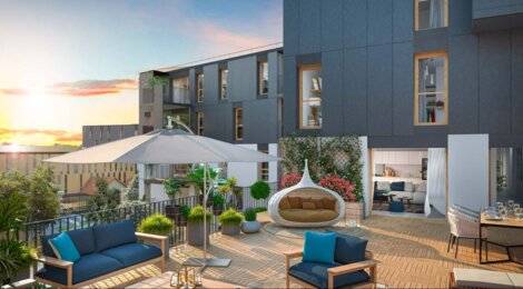 Programme immobilier neuf CARRE RABELAIS - Tours : Appartements studio–T4 avec terrasses, jardin paysager et proximité centre-ville (37000) - Référence : 14670