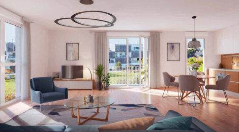 Programme immobilier neuf Trilogie - Trignac : Appartements T2–T4 avec terrasses, jardins privatifs et proximité quartier Océane Acacias (44570) - Référence : 7134