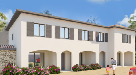 Programme immobilier neuf les arcades du rezil - Uchaud : 3 maisons neuves T4 en duplex proches de la Mairie (30620) - Référence : 11679