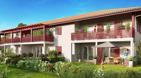 Programme immobilier neuf BAKÉA - Ustaritz : 40 appartements T2–T4 avec balcons, terrasses et jardins dans le quartier Arrauntz (64480) - Référence : 12023