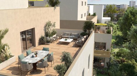 Programme immobilier neuf LES JARDINS D'ELSA - Vaulx-en-Velin : appartements neufs studio–T5 à 5 min du Carré de Soie (69120) - Référence : 15713