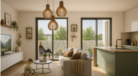 Programme immobilier neuf PATIO VILLAGE - TVA 5,5% - Vaulx-en-Velin Village proche transports et commodités (69120) - Référence : 16033