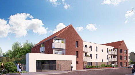Programme immobilier neuf Le clos d'Estournelle - Vendeville : Appartements T2–T4 avec balcons, jardin partagé et garages fermés à 5 min du centre commercial de Faches (59175) - Référence : 12001