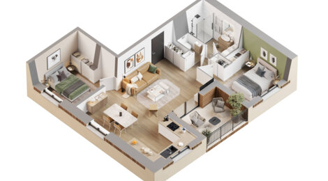Programme immobilier neuf L’ECRIN DE VILLAZ - Villaz réhabilitation panorama sur le Parmelan (74370) - Référence : 9137
