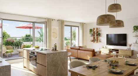 Programme immobilier neuf Le Clos des Berges - Villeneuve-la-Garenne résidence avec extérieurs proche Paris et RER D (92390) - Référence : 17713
