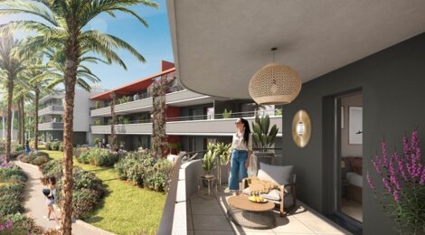 Programme immobilier neuf CALYPSEA - Villeneuve-Loubet : 56 appartements neufs à deux pas de la mer (06270) - Référence : 14352