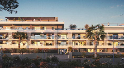 Programme immobilier neuf Sole Mare - Villeneuve-Loubet  à pied de la Plage de la Batterie (06270) - Référence : 14356
