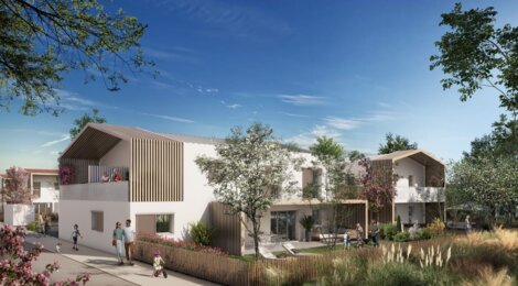 Programme immobilier neuf RE-CREATION BOISEE - Villeneuve-Tolosane : Appartements T2–T4 et maisons T3–T5 avec jardins, NF HABITAT HQE et 200 arbres dans l’écoquartier Las Fonses - Bois Vieux (31270) - Référence : 14417