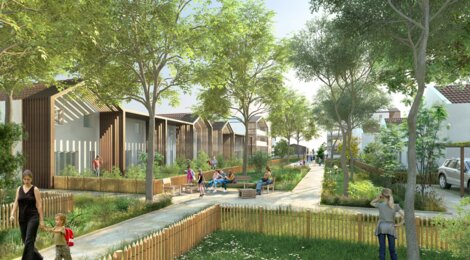 Programme immobilier neuf RE-CREATION BOISEE - Villeneuve-Tolosane : Appartements T2–T4 et maisons T3–T5 avec jardins, NF HABITAT HQE et 200 arbres dans l’écoquartier Las Fonses - Bois Vieux (31270) - Référence : 14417