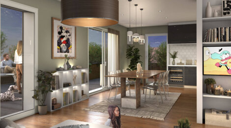 Programme immobilier neuf IRIS - Villeurbanne : appartements neufs du 2 au 5 pièces à 12 min du cœur de Lyon (69100) - Référence : 8421