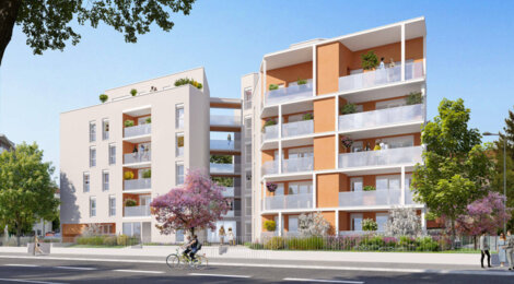 Programme immobilier neuf Les Allées Perroncel - Villeurbanne : Appartements studio–T5 avec balcons, loggias et proximité Campus LyonTech-La Doua (69100) - Référence : 17208