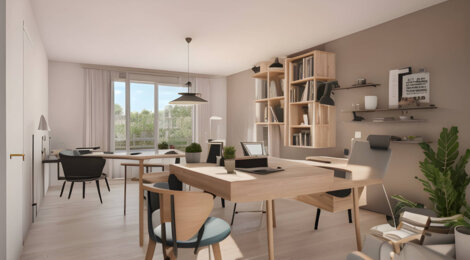 Programme immobilier neuf COEUR BALZAC - Villeurbanne : Appartements T2–T5 avec balcons, jardins et stationnements proche de Montchat (69100) - Référence : 14252
